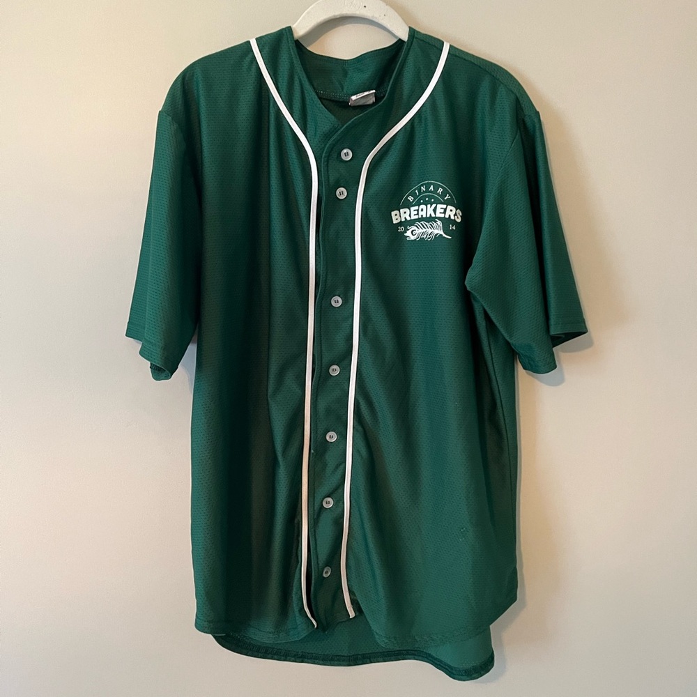 Flavnt streetwear binary breakers green and white baseball shirt